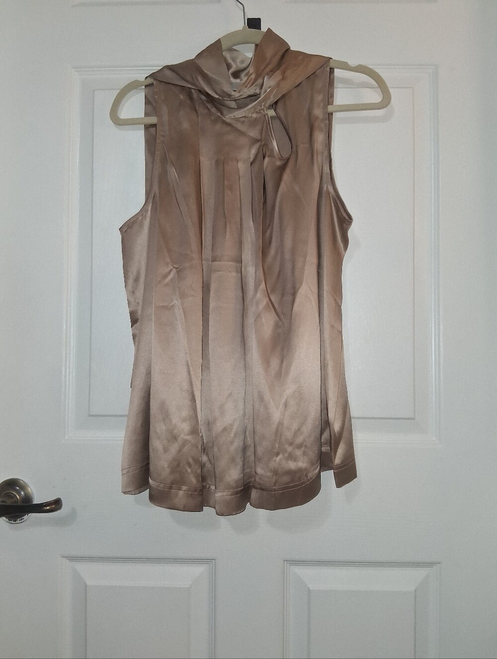 Spiegel Sleeveless Champagne Tan Blouse Size 12